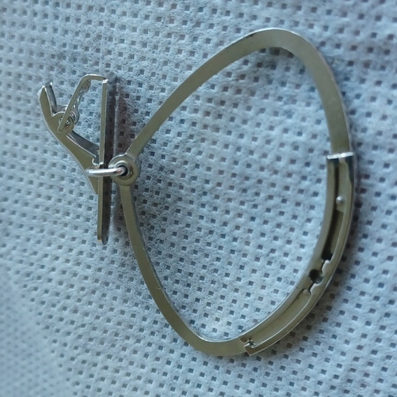 Vintage Anson Adjustable Tie Holder Ring with Clip, Silver Tone - Picture 2 of 2